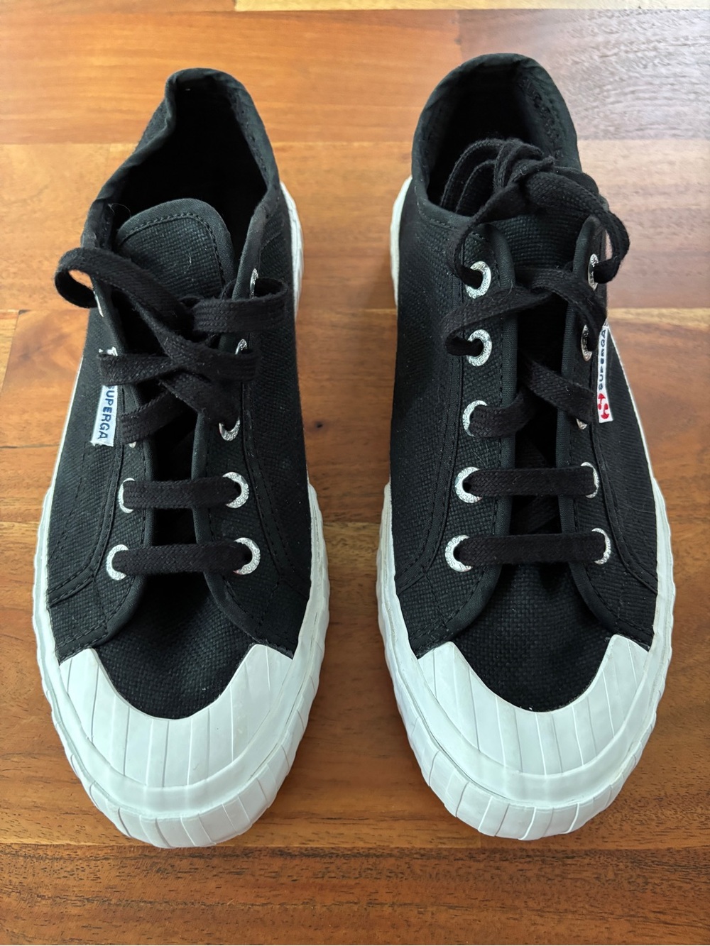 Superga Black Canvas Sneakers White Sole - 38 (US M 6 / W 7.5)